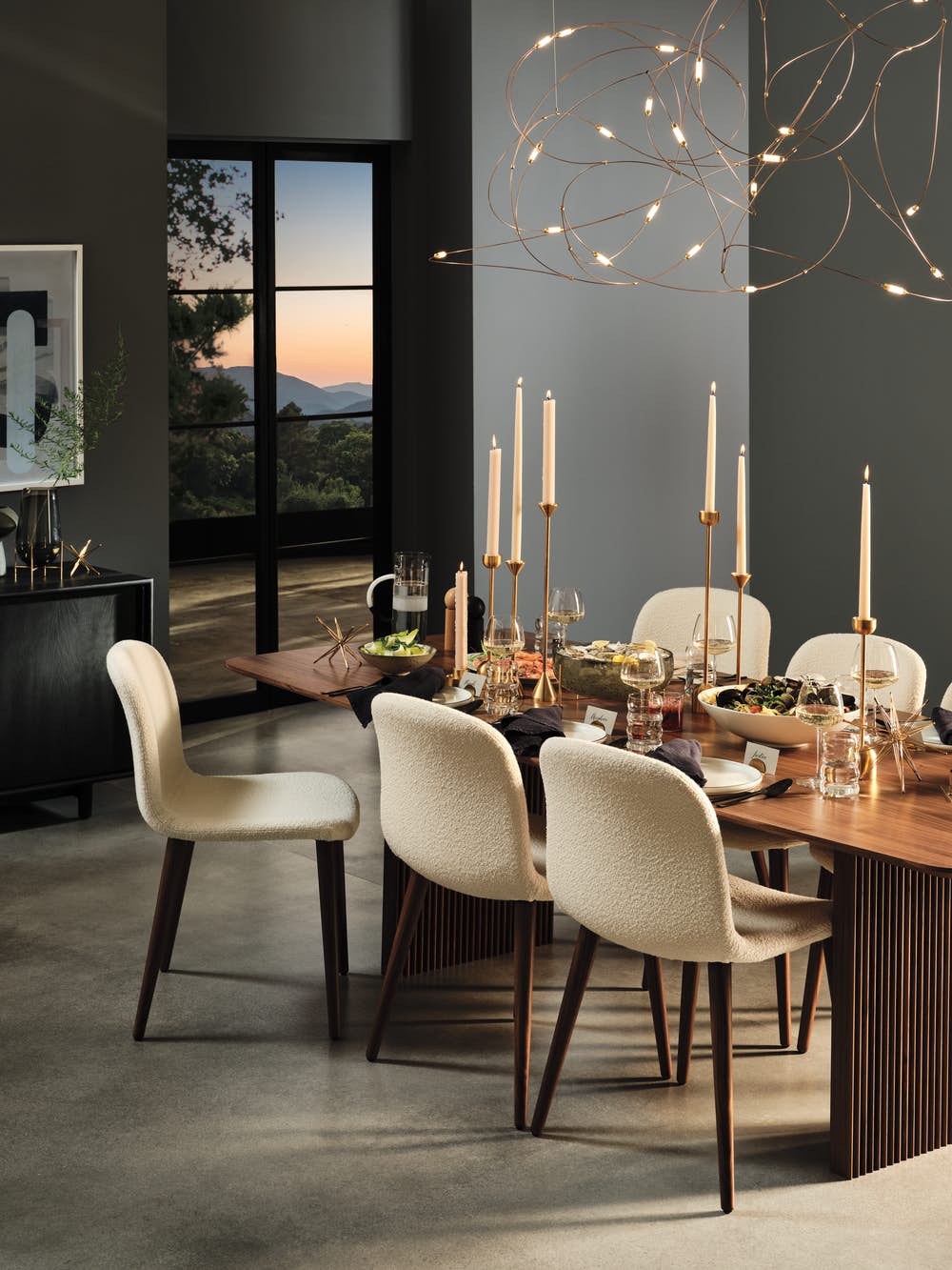 Ten Table dining room with Bacco Chairs